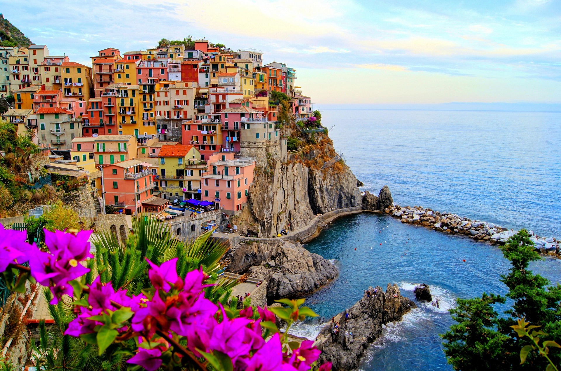 Manarola village, Cinque Terre, at dusk